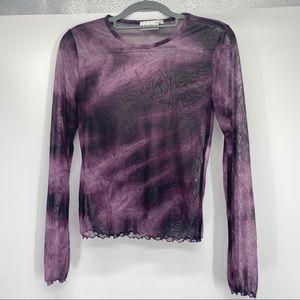 Sheer purple long sleeve size small